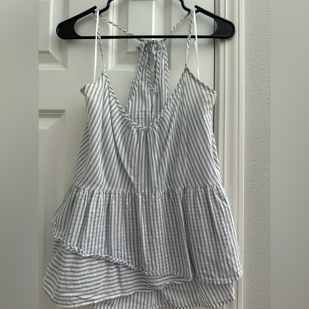 Mahina White And Blue Top
